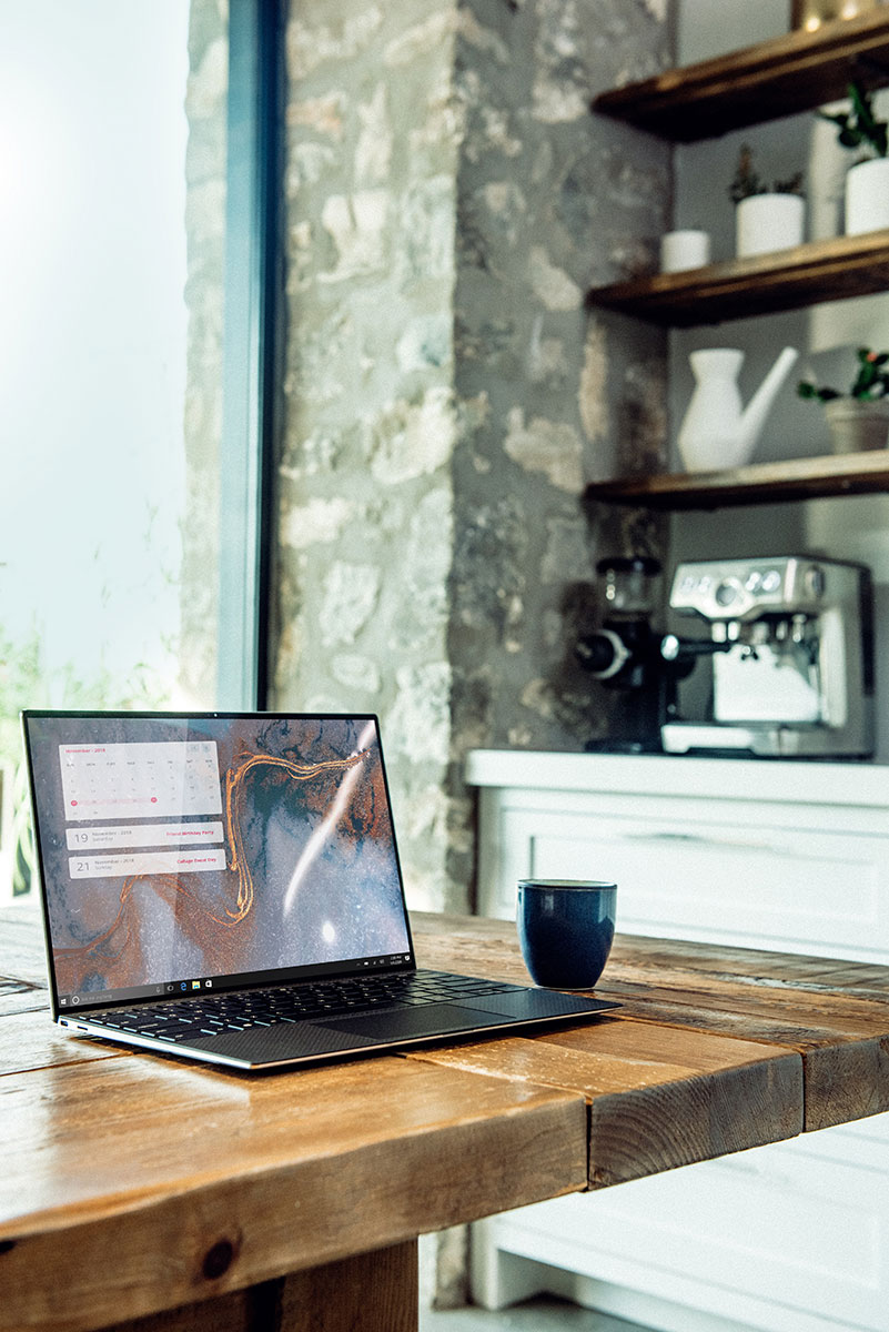 Laptop on desk